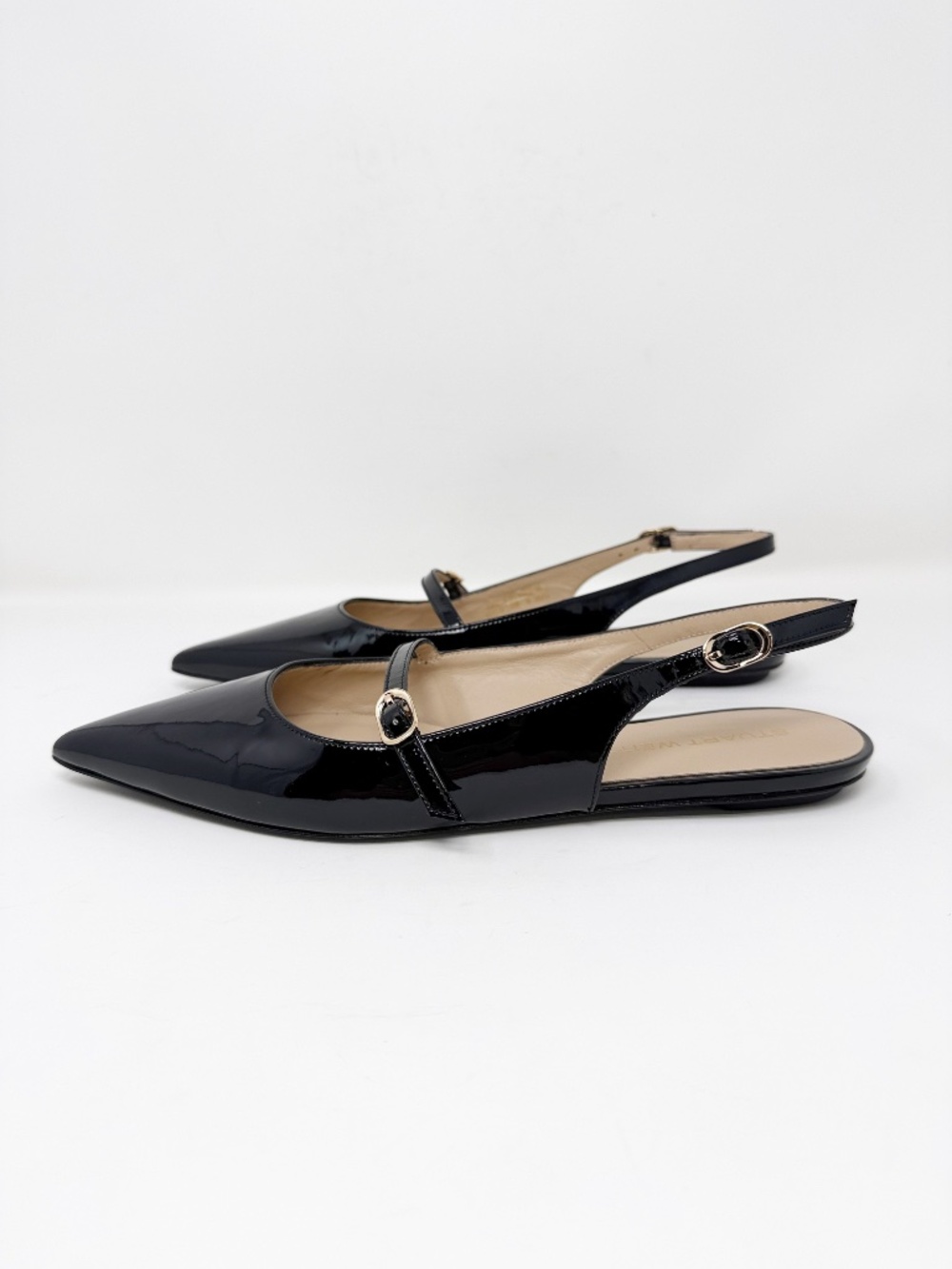 New Stuart Weitzman Emilia Mary Jane Slingback Flat Black Sz 7.5 - Picture 7 of 14